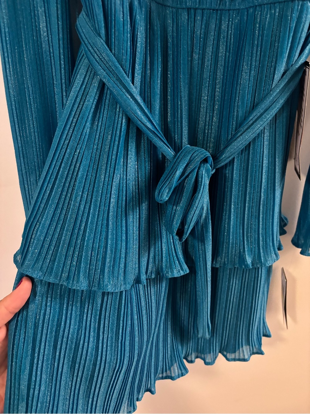 Blue Tiered Ruffle Dress - Picture 3 of 6